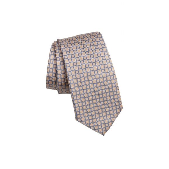 Michael Kors Mens Taupe Classic Walken Geo Pattern Tie Workwear New - Picture 1 of 5